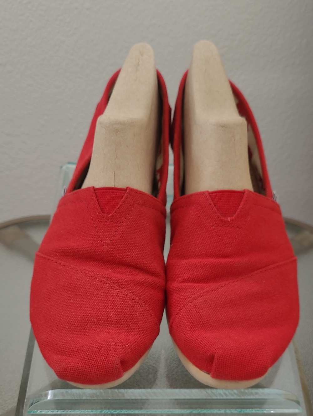 Toms Red Canvas Slip-On Loafers - Picture 4 of 13